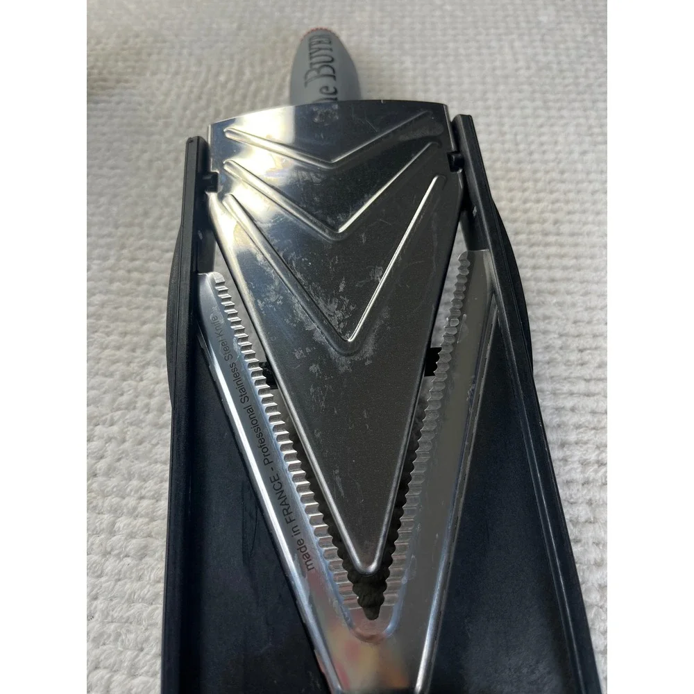 de Buyer Kobra Adjustable Mandoline Slicer V-Blade Stainless Steel Black 19.3